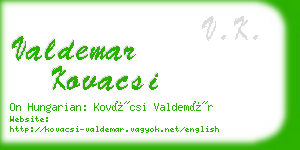 valdemar kovacsi business card